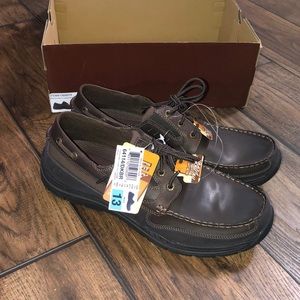 Skechers Men’s Leather Shoe Brown Memory Foam Relaxed Fit